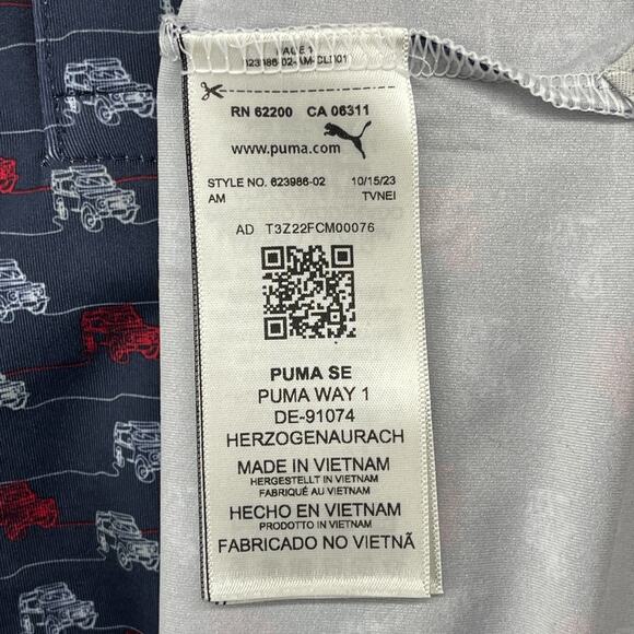 PUMA Shirt Mens XL VOLITION AMERICA 4x4 Drive Golf Polo Stretch Black Navy Blue - Picture 10 of 14